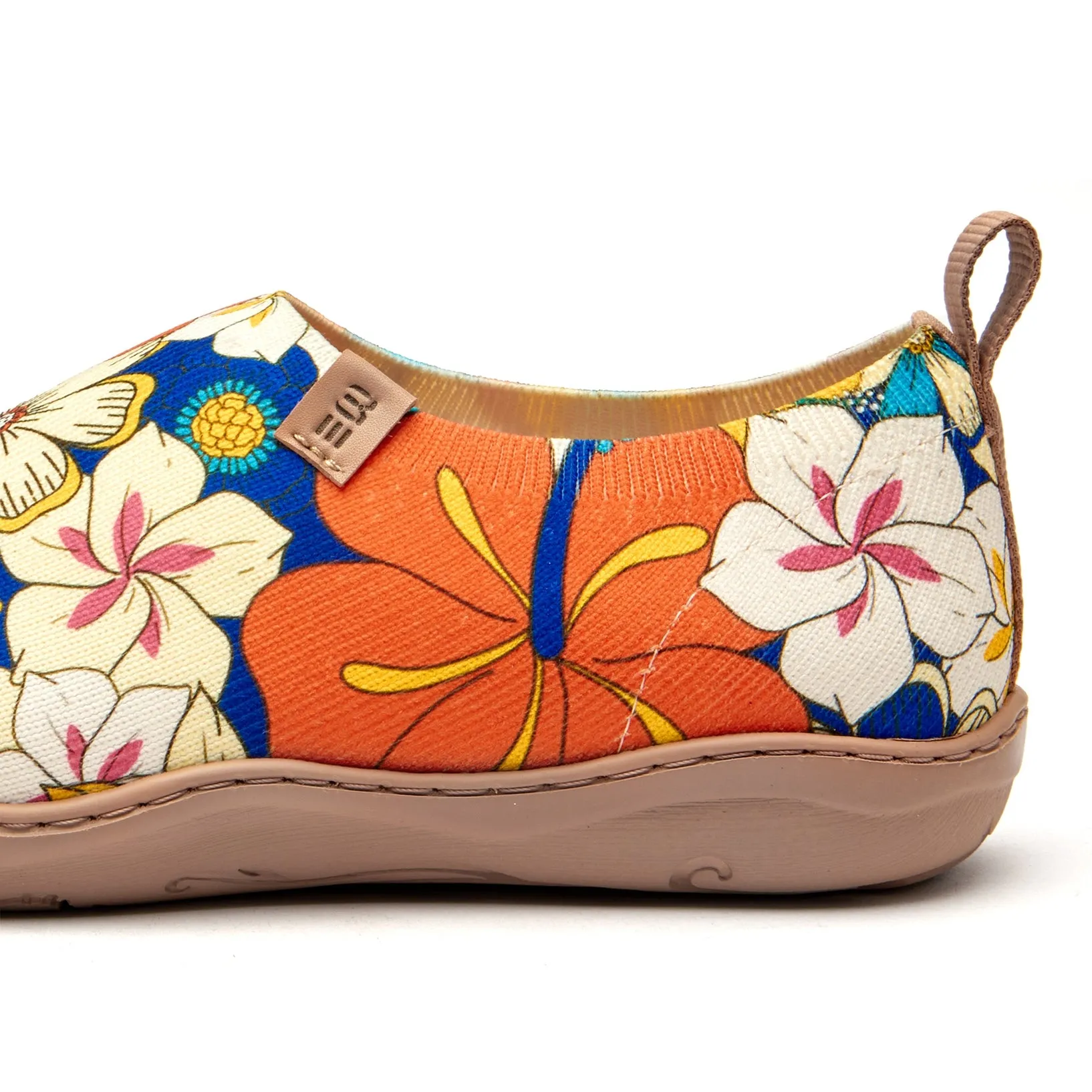 60's Floral Print by Samantha O'Malley Women's Slip-On Shoes Painted Canvas Sneaker