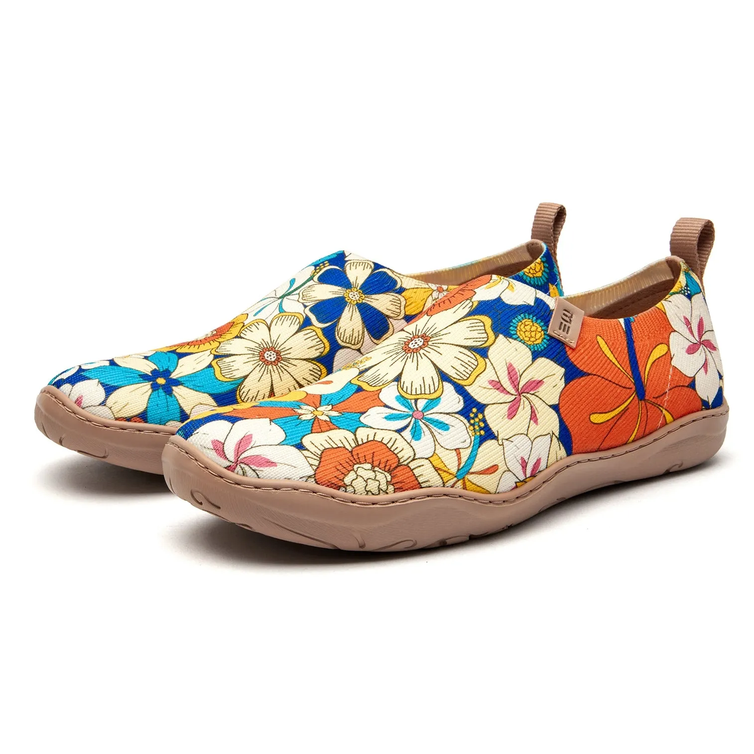 60's Floral Print by Samantha O'Malley Women's Slip-On Shoes Painted Canvas Sneaker