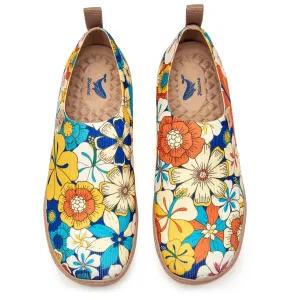 60's Floral Print by Samantha O'Malley Women's Slip-On Shoes Painted Canvas Sneaker