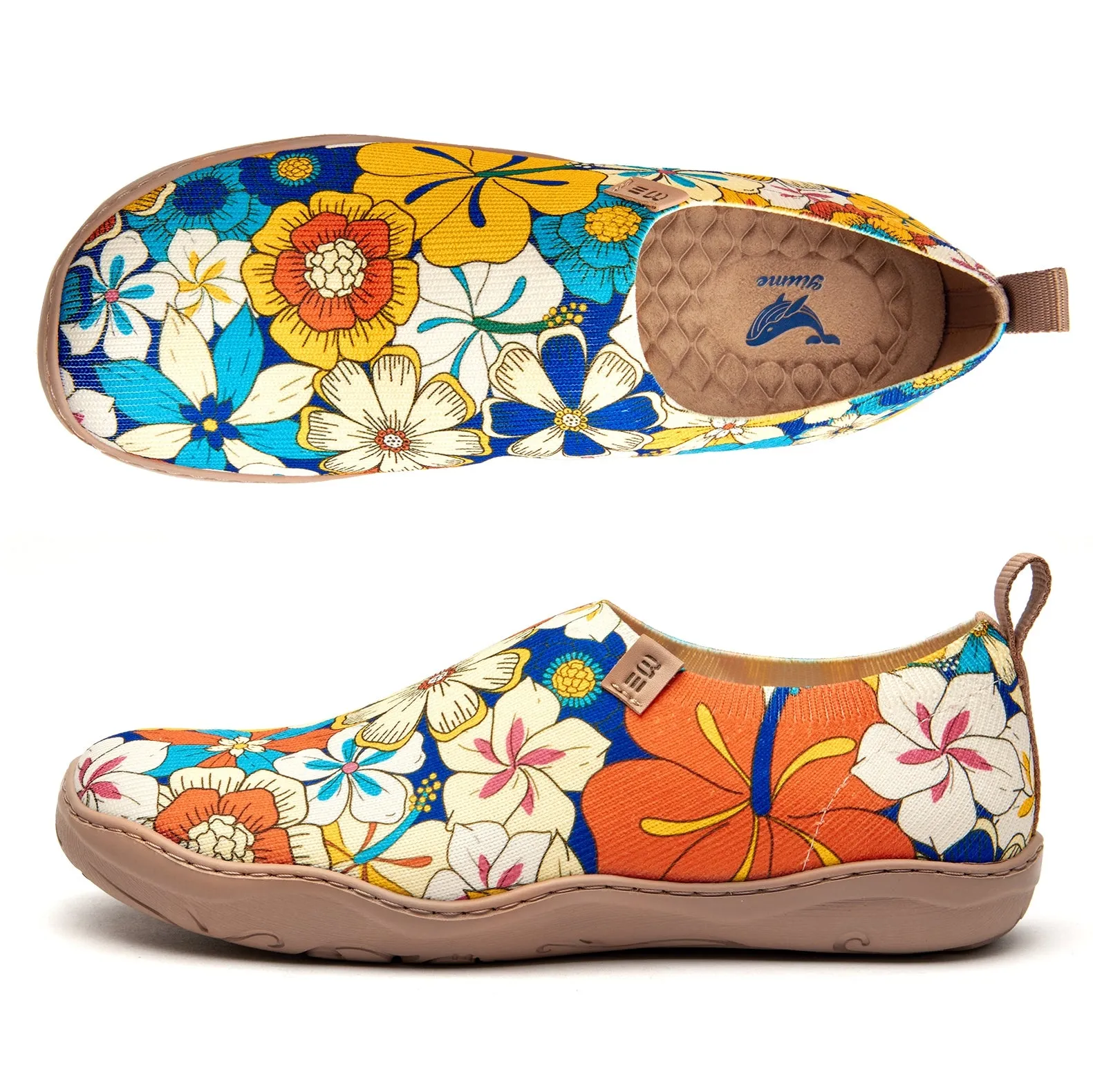 60's Floral Print by Samantha O'Malley Women's Slip-On Shoes Painted Canvas Sneaker