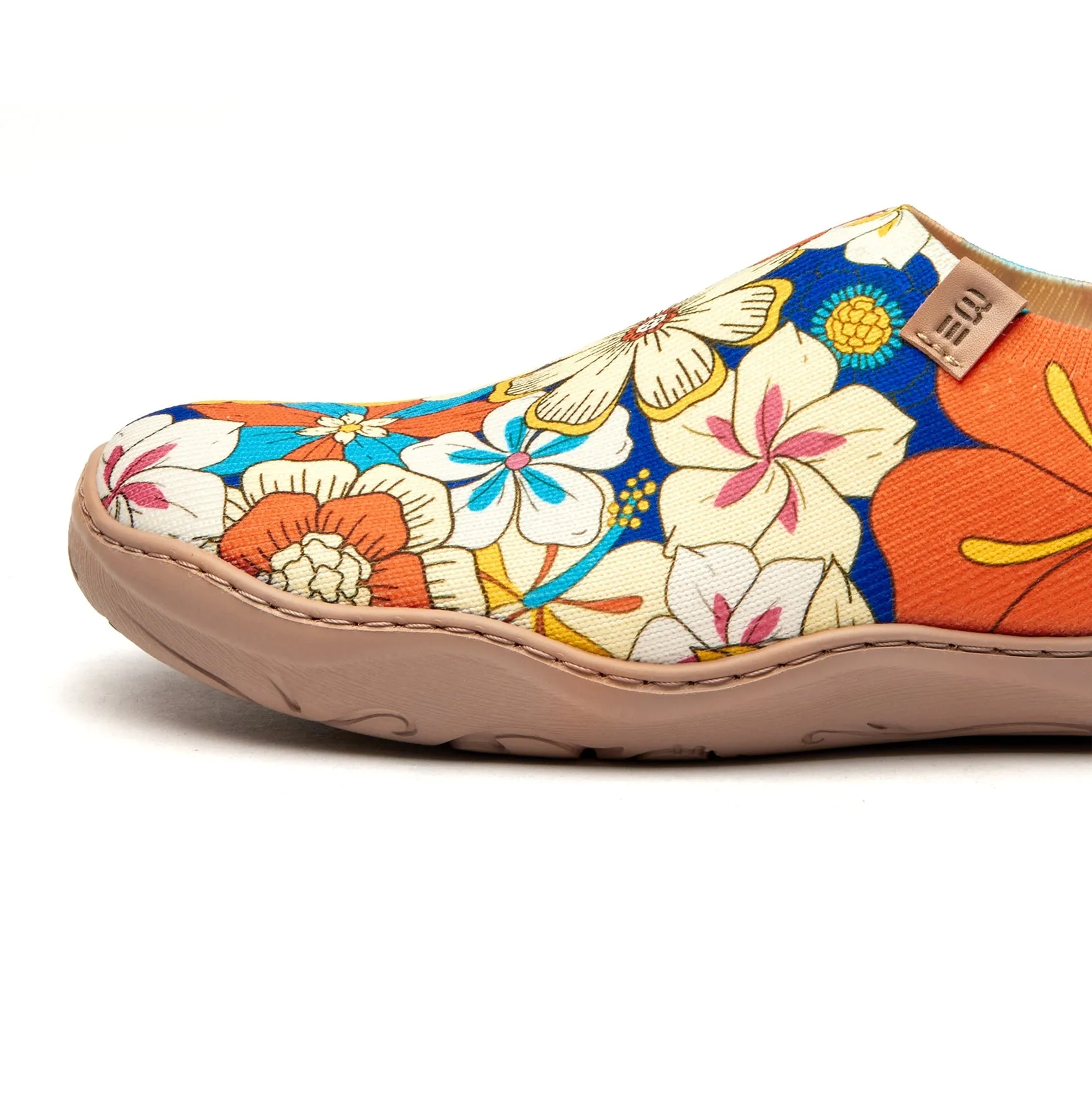 60's Floral Print by Samantha O'Malley Women's Slip-On Shoes Painted Canvas Sneaker