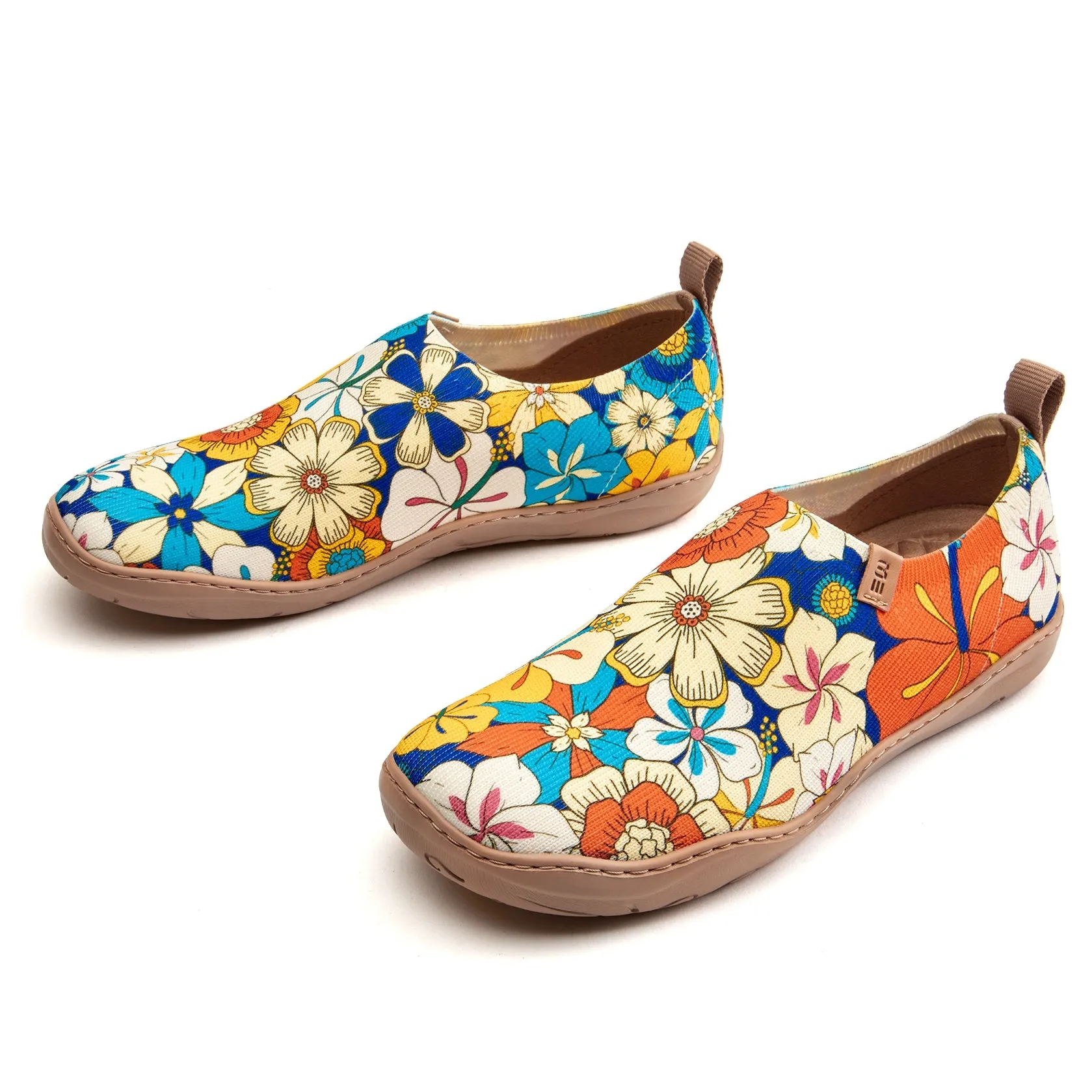 60's Floral Print by Samantha O'Malley Women's Slip-On Shoes Painted Canvas Sneaker