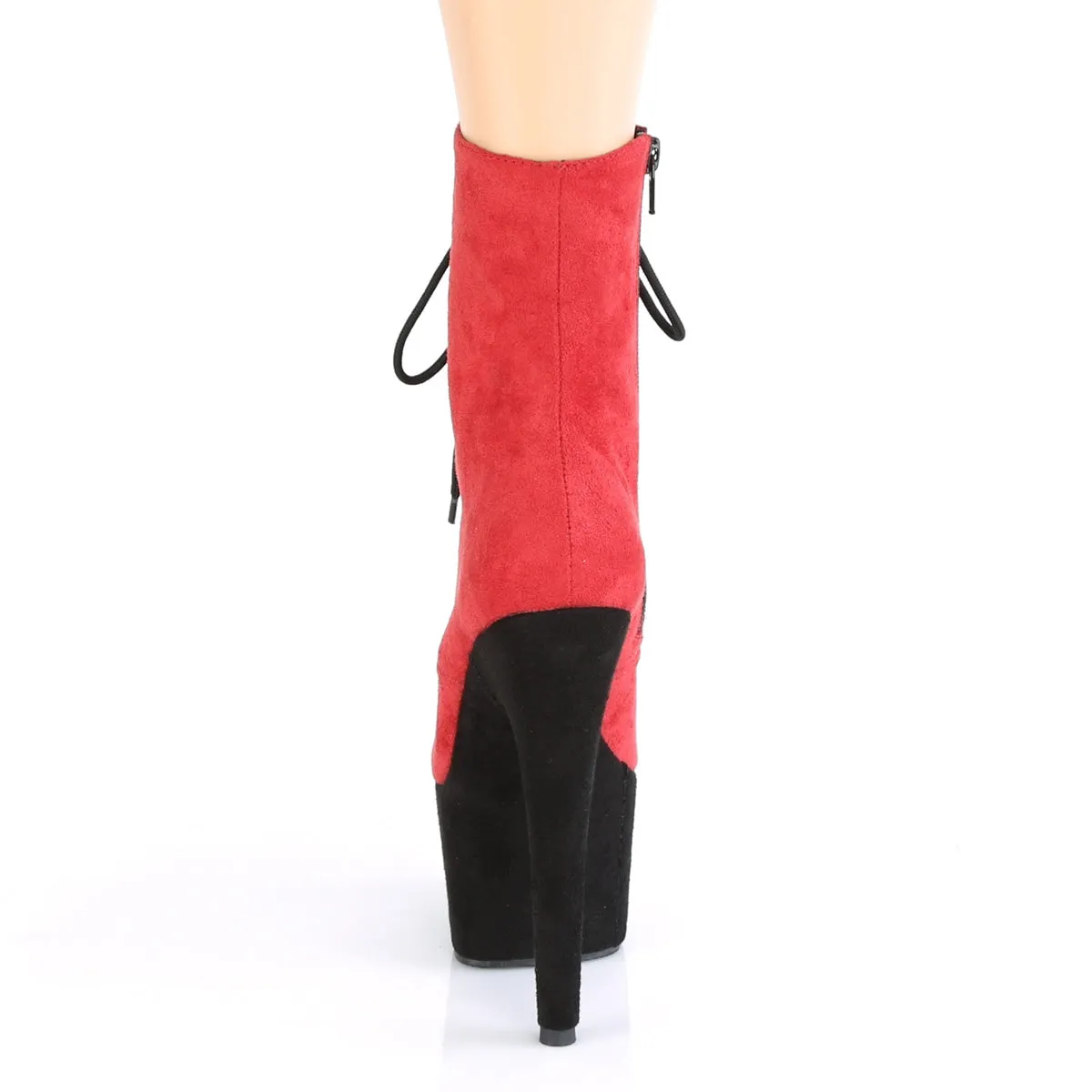 ADORE-1020FSTT Pleaser Red Faux Suede Sexy Platform Shoes (Pole Dancing Heels)