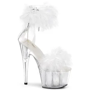 ADORE-724F Pleaser Clear/White Sexy Platform Shoes (Pole Dancing Heels)
