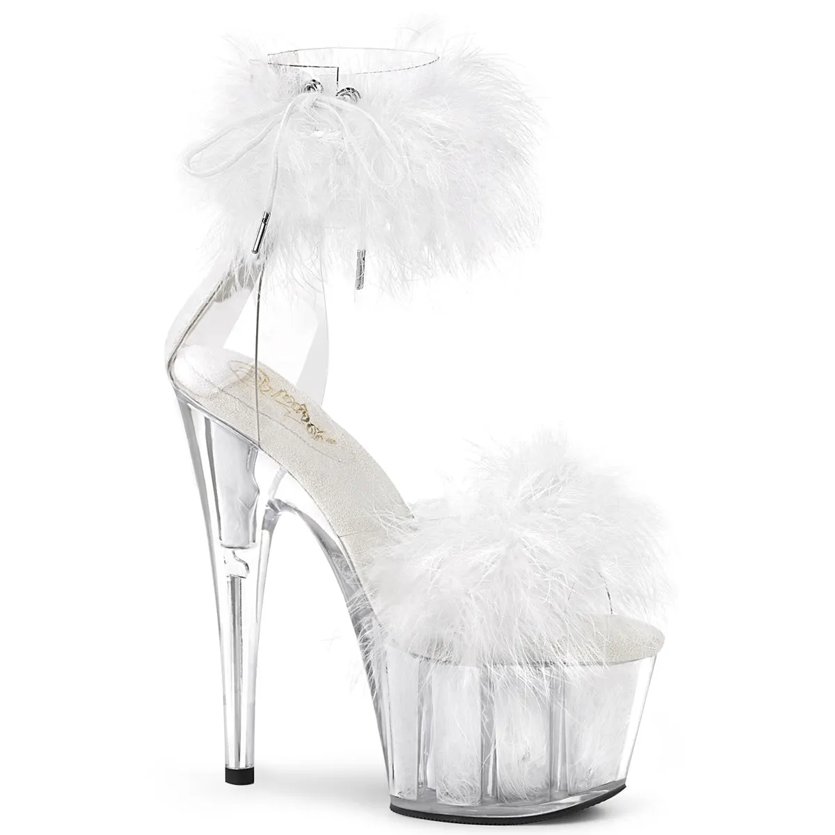 ADORE-724F Pleaser Clear/White Sexy Platform Shoes (Pole Dancing Heels)