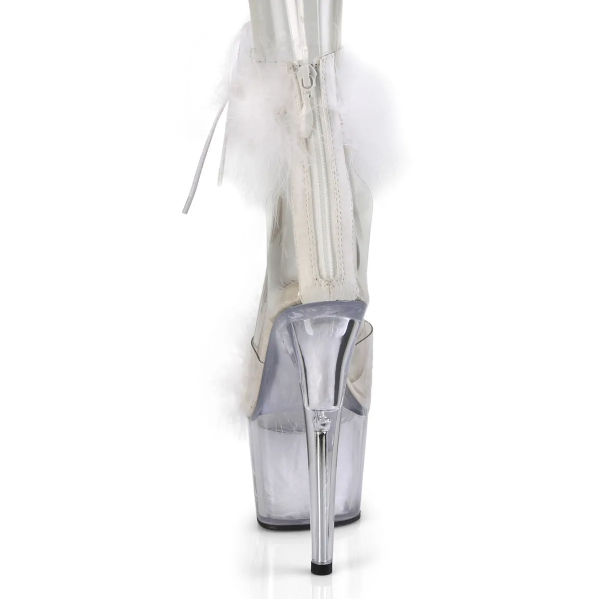 ADORE-724F Pleaser Clear/White Sexy Platform Shoes (Pole Dancing Heels)