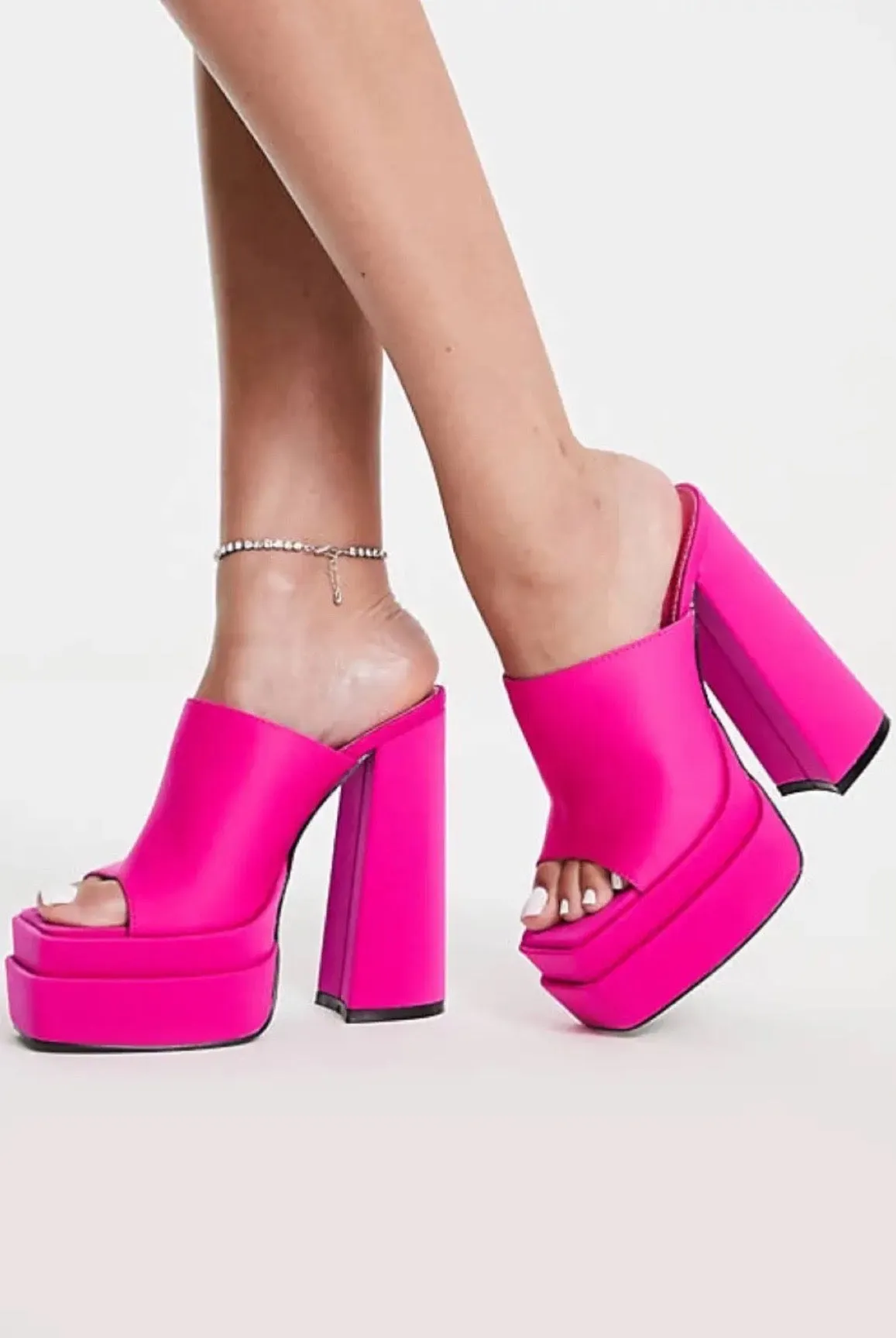 Article.....Block Platform Heel Mules