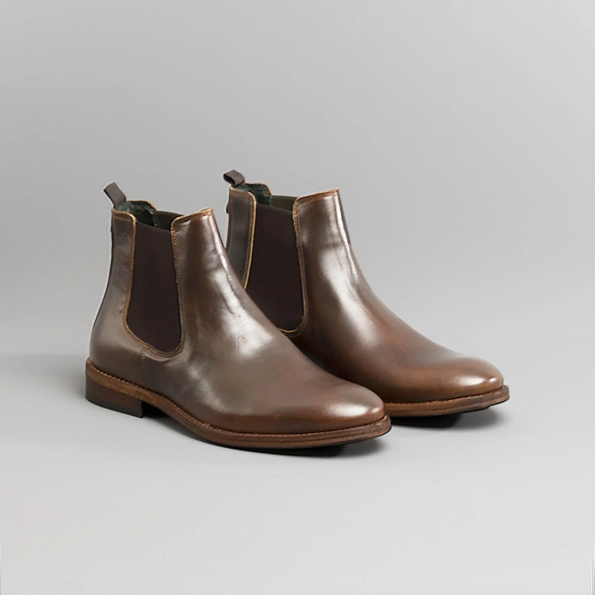 Barbour BEDLINGTON Mens Leather Chelsea Boots Mahogany