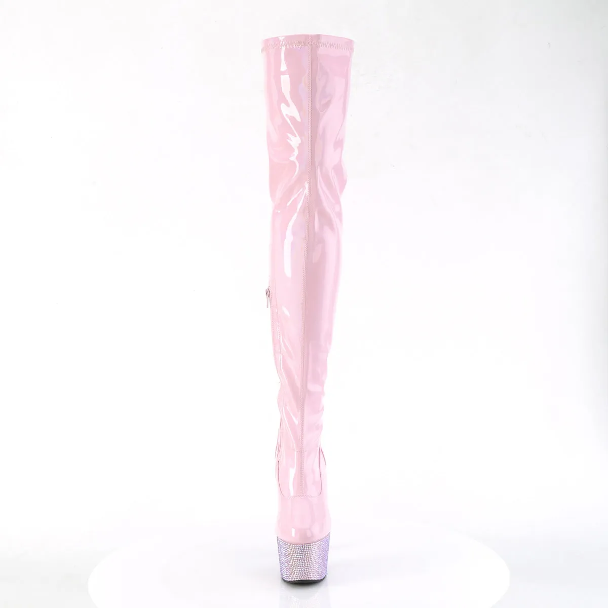 BEJEWELED-3000-7 Pleaser Baby Pink Hologram Sexy Platform Shoes (Pole Dancing Heels)