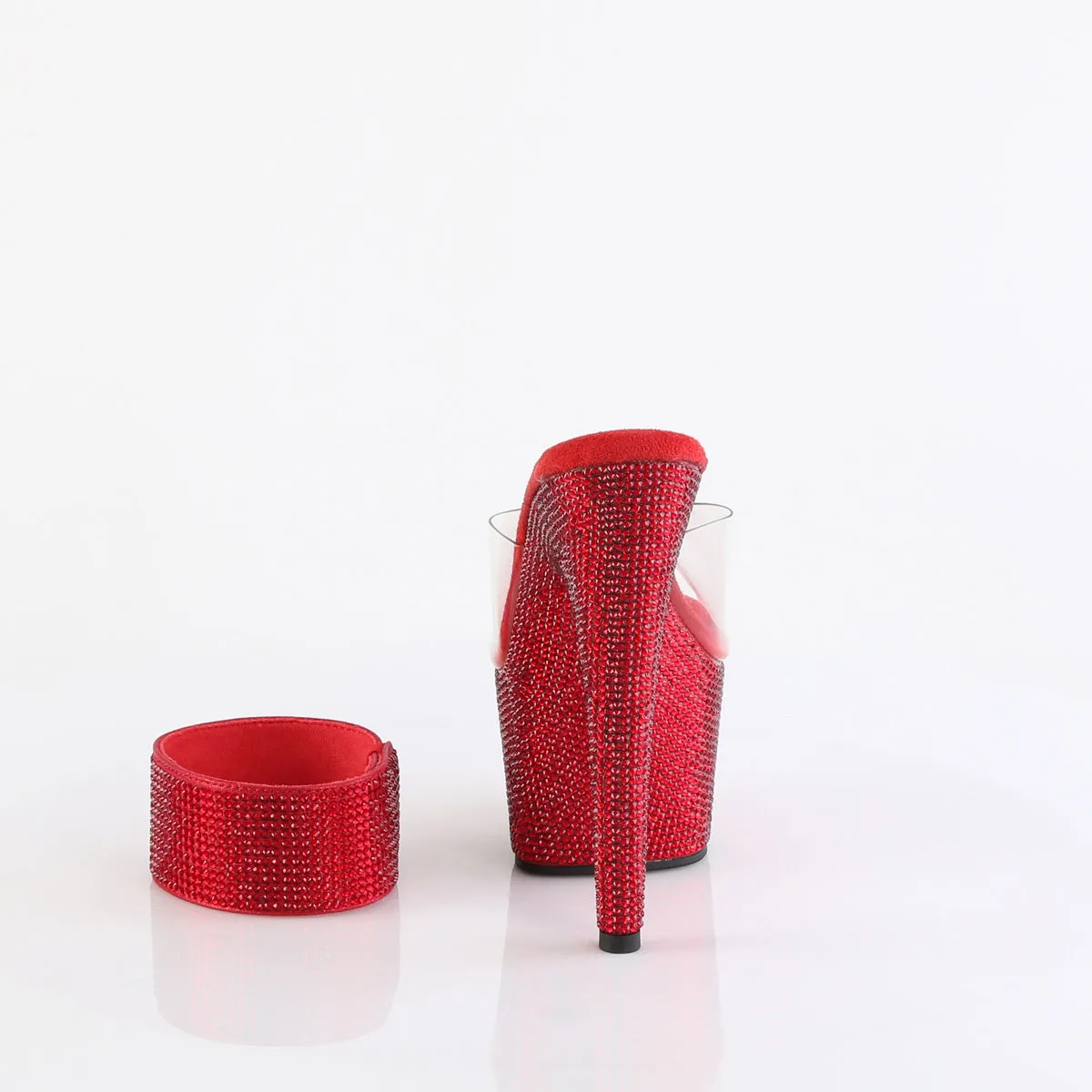 BEJEWELED-712RS Pleaser Clear/Ruby Red Sexy Platform Shoes (Pole Dancing Heels)
