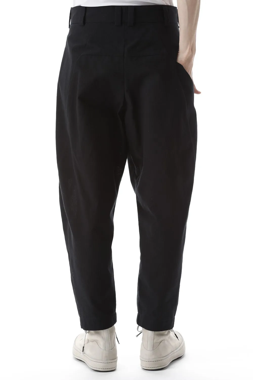 Cropped pants cotton / nylon Black