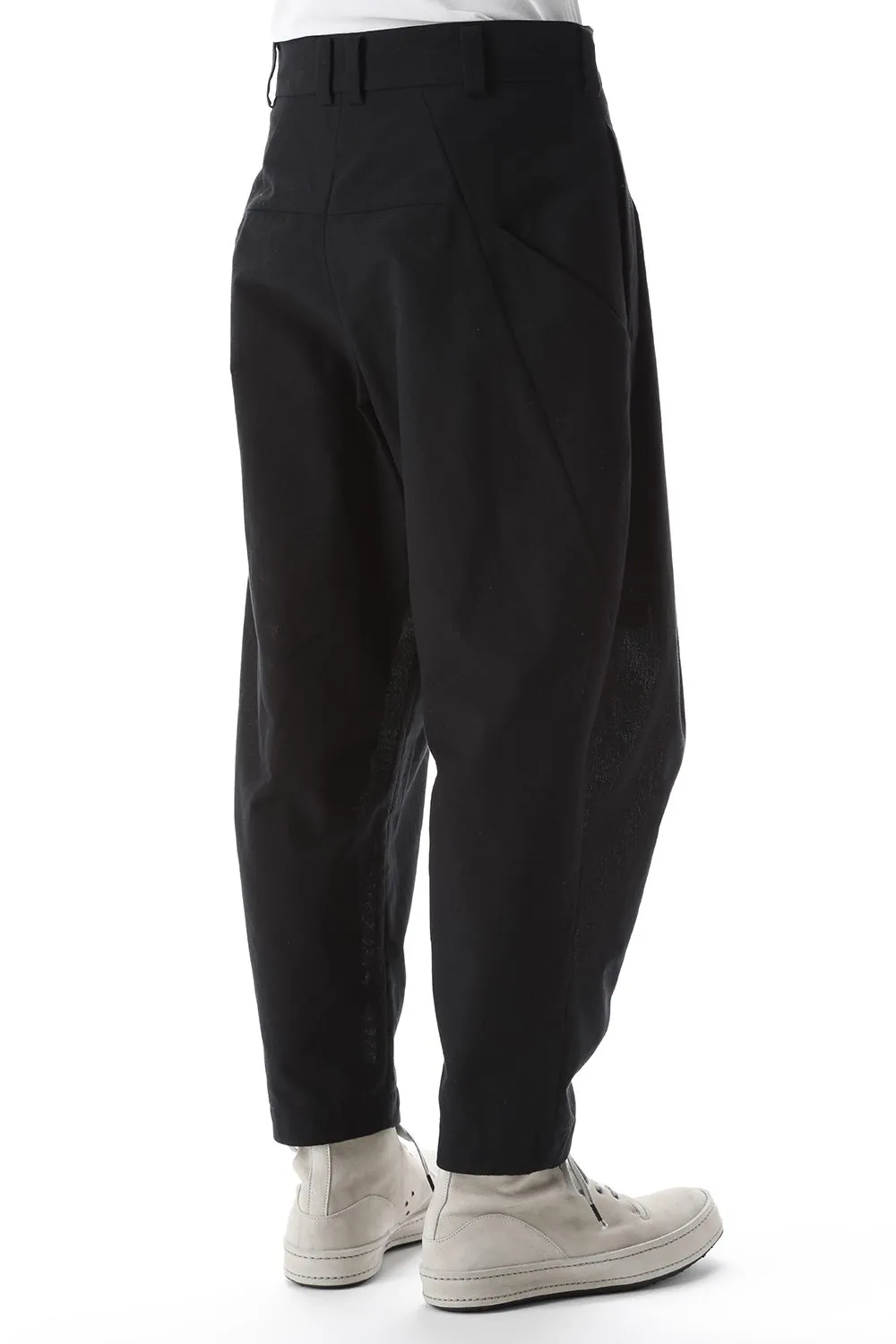 Cropped pants cotton / nylon Black