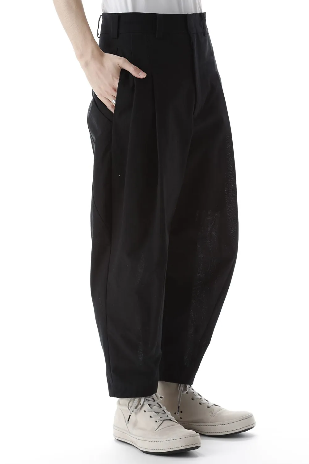 Cropped pants cotton / nylon Black