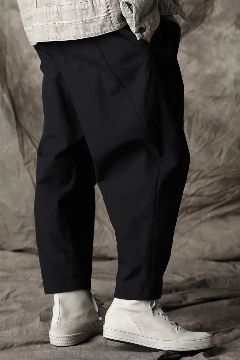Cropped pants cotton / nylon Black