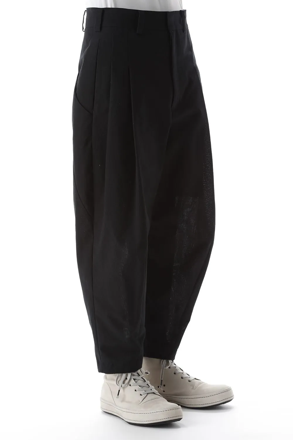 Cropped pants cotton / nylon Black