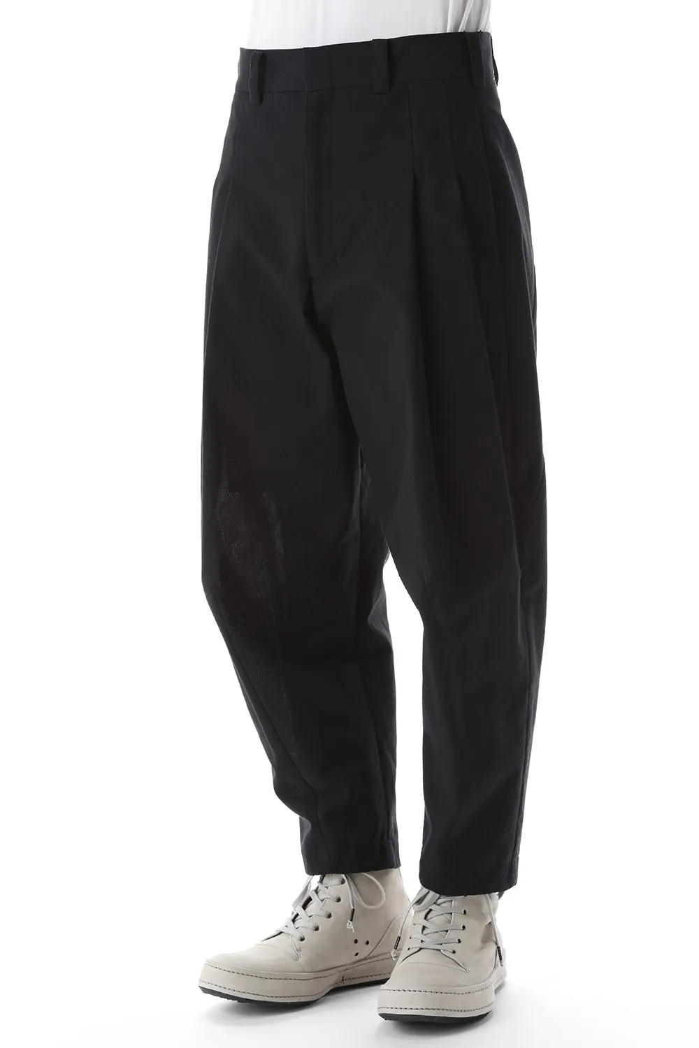 Cropped pants cotton / nylon Black