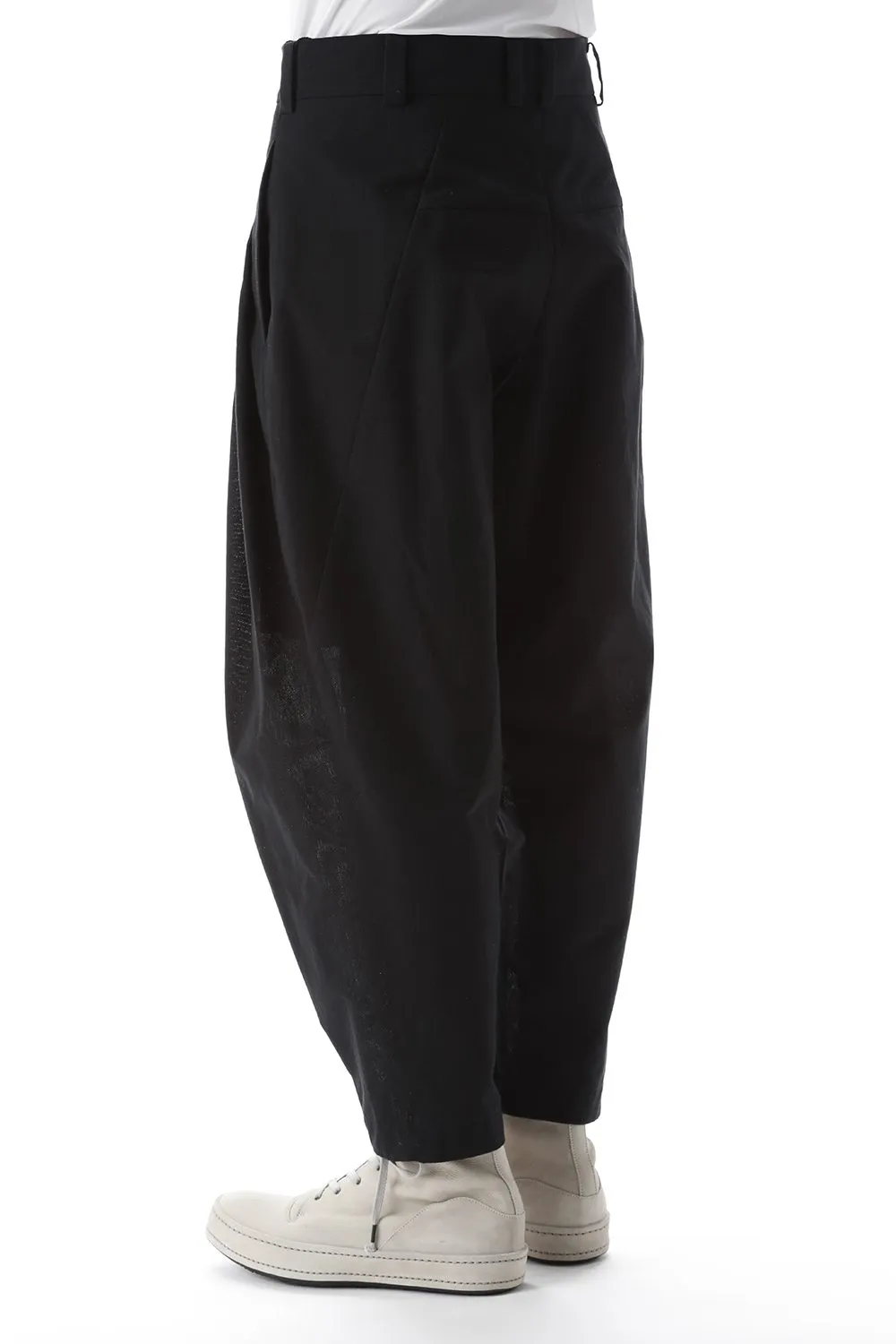 Cropped pants cotton / nylon Black