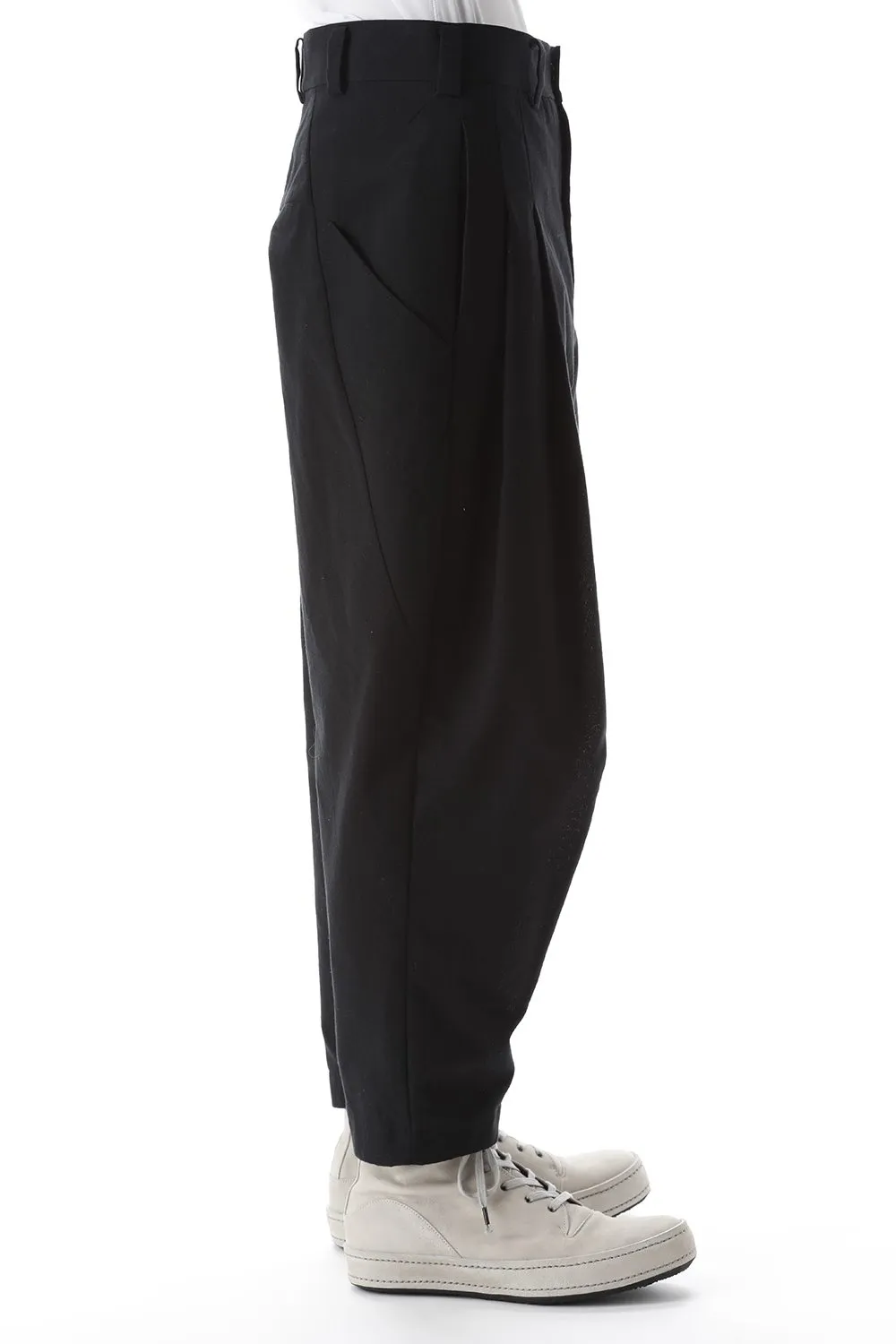 Cropped pants cotton / nylon Black