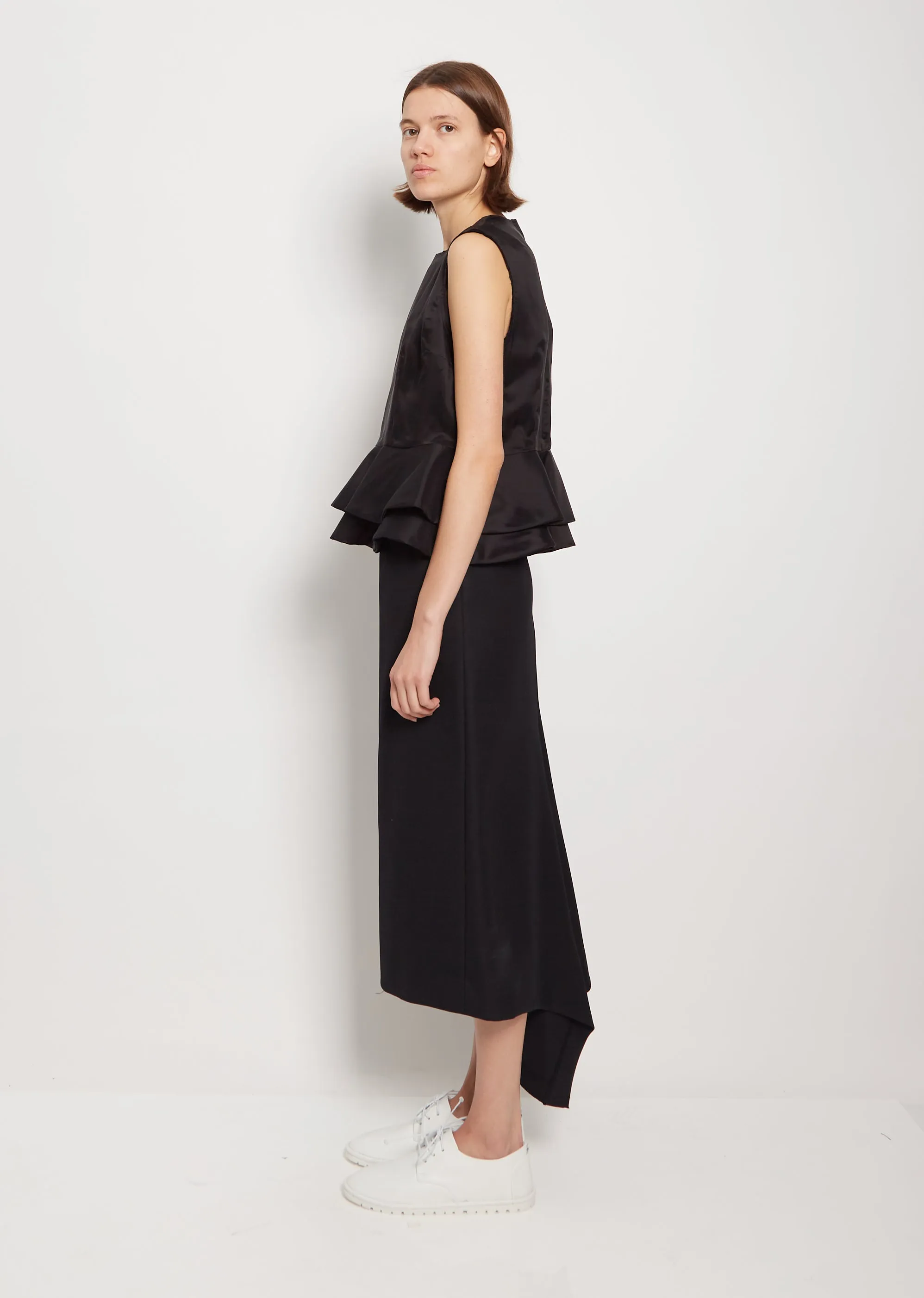 Cupra Tafetta Peplum Top