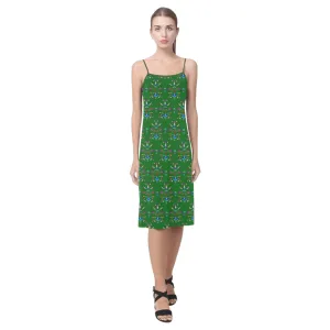 Dakota Damask Green Alcestis Slip Dress