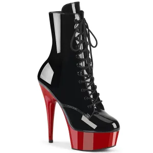 DELIGHT-1020 Pleaser Black Patent/Red Sexy Platform Shoes (Pole Dancing Heels)