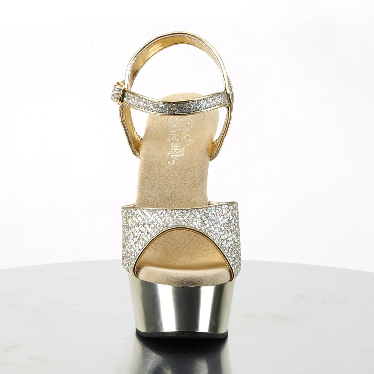 DELIGHT-609G Pleaser Gold Glitter Sexy Platform Shoes (Pole Dancing Heels)