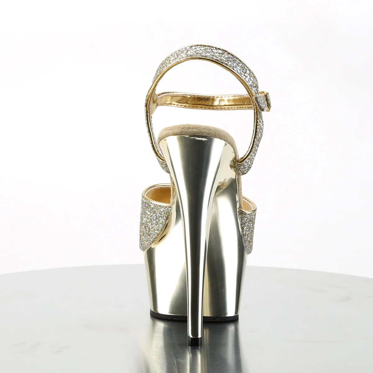 DELIGHT-609G Pleaser Gold Glitter Sexy Platform Shoes (Pole Dancing Heels)