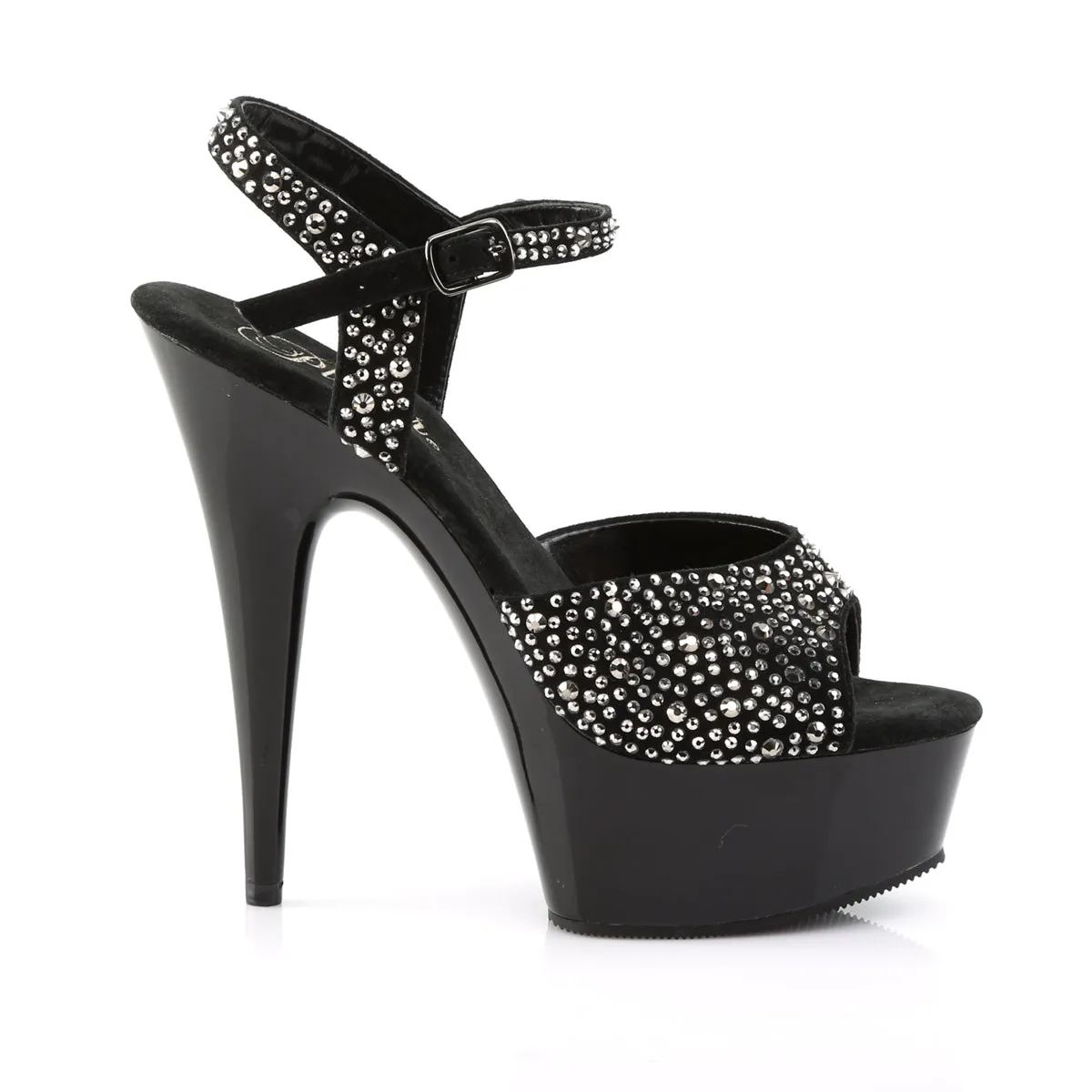 DELIGHT-609RS Pleaser Black Suede Sexy Platform Shoes (Pole Dancing Heels)
