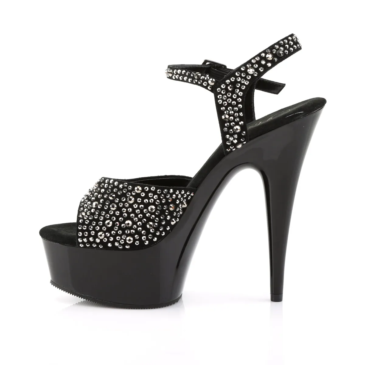 DELIGHT-609RS Pleaser Black Suede Sexy Platform Shoes (Pole Dancing Heels)