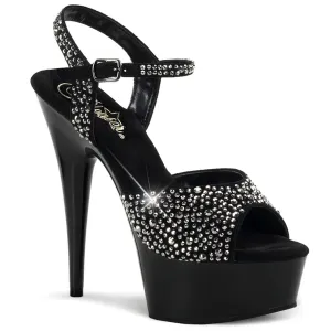 DELIGHT-609RS Pleaser Black Suede Sexy Platform Shoes (Pole Dancing Heels)