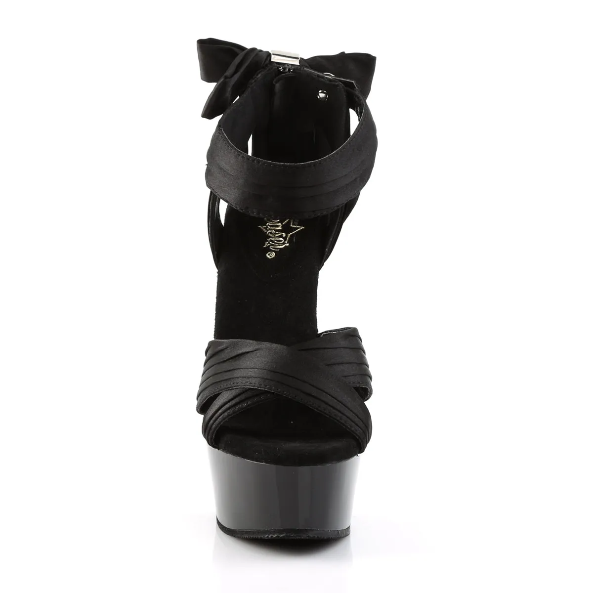 DELIGHT-668 Pleaser Black Satin Sexy Platform Shoes (Pole Dancing Heels)