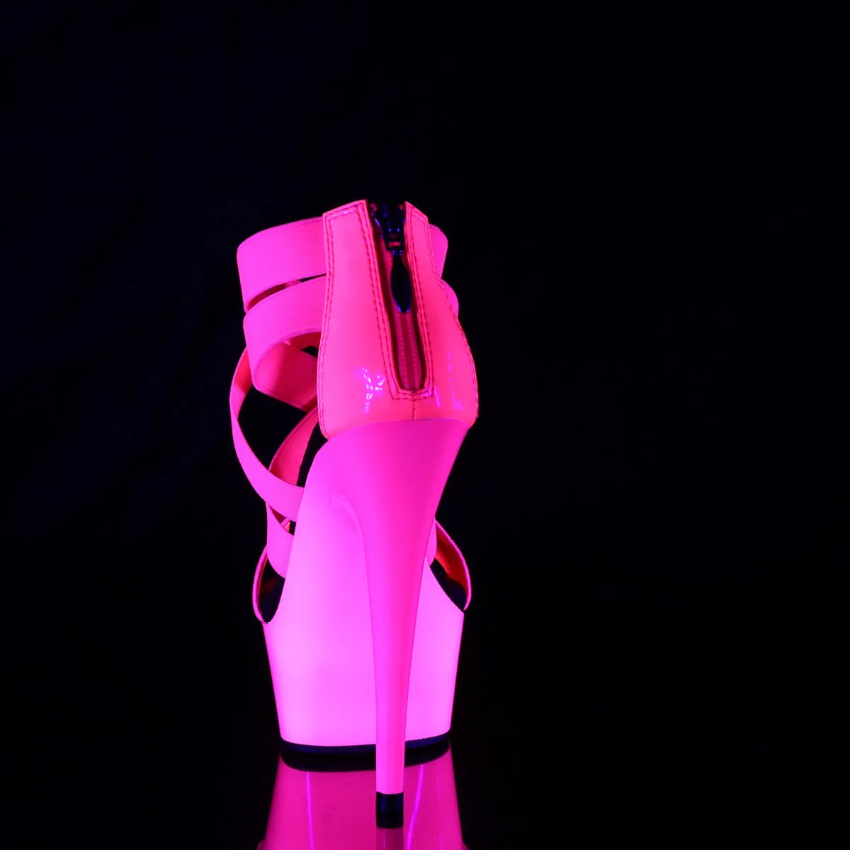 DELIGHT-669UV Pleaser Neon H. Pink Elastic Sexy Platform Shoes (Pole Dancing Heels)