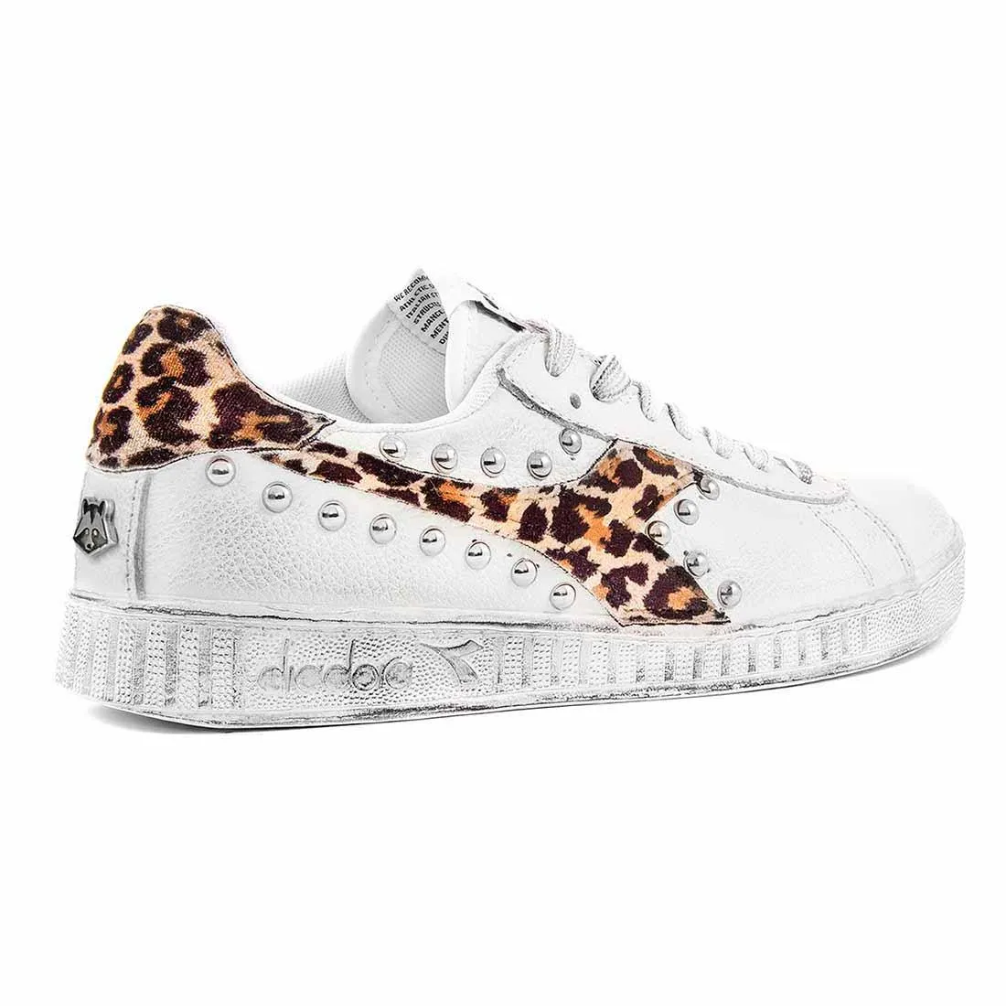 Diadora Game L Low - Leopardate (Maculate Animalier) con Borchie