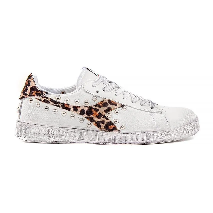 Diadora Game L Low - Leopardate (Maculate Animalier) con Borchie