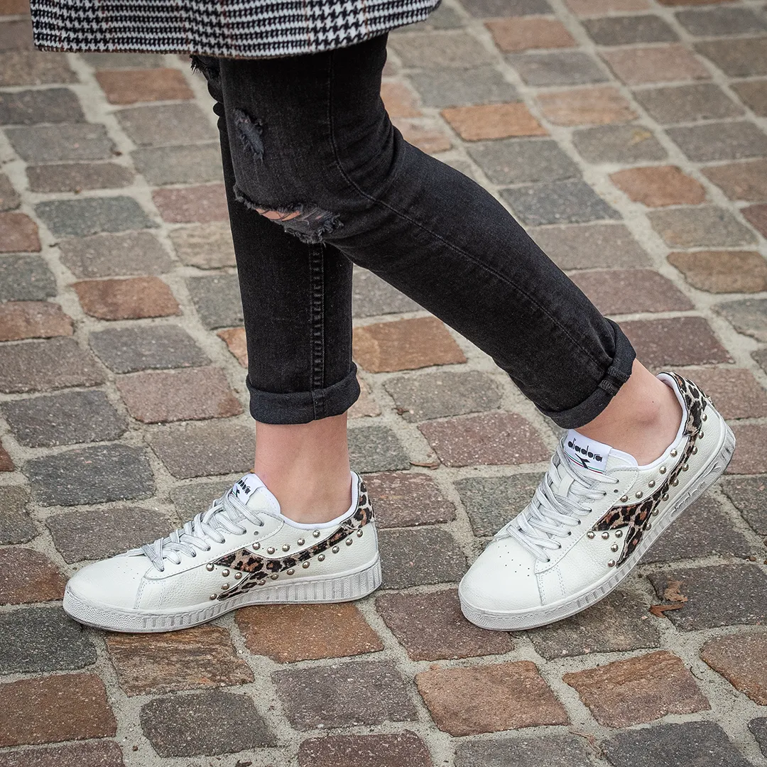 Diadora Game L Low - Leopardate (Maculate Animalier) con Borchie