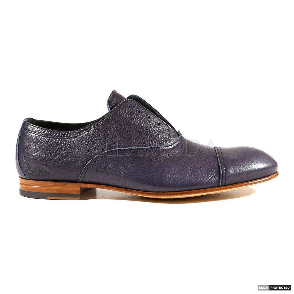 Dino Bigioni Designer Shoes Men's Italian Mustang Asport Dark Indigo Loafers (DB1002)