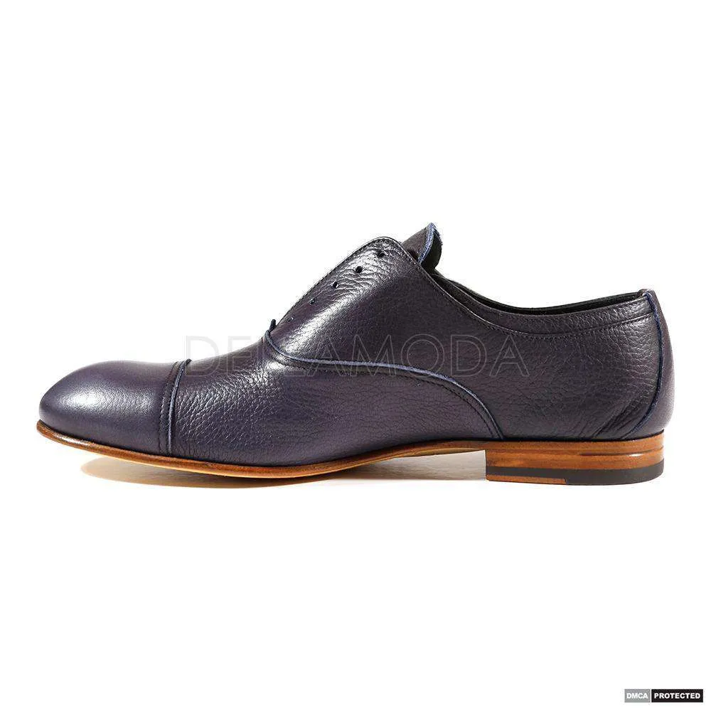 Dino Bigioni Designer Shoes Men's Italian Mustang Asport Dark Indigo Loafers (DB1002)