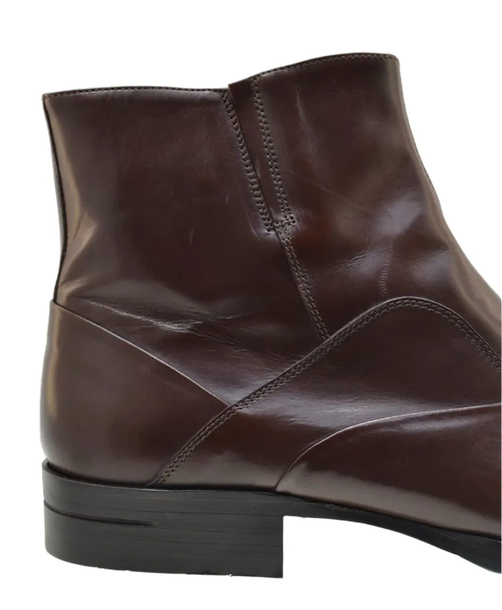 Dino Bigioni Men's Shoes 10154 Brown Leather Ankle Chelsea Boots last pair size 40