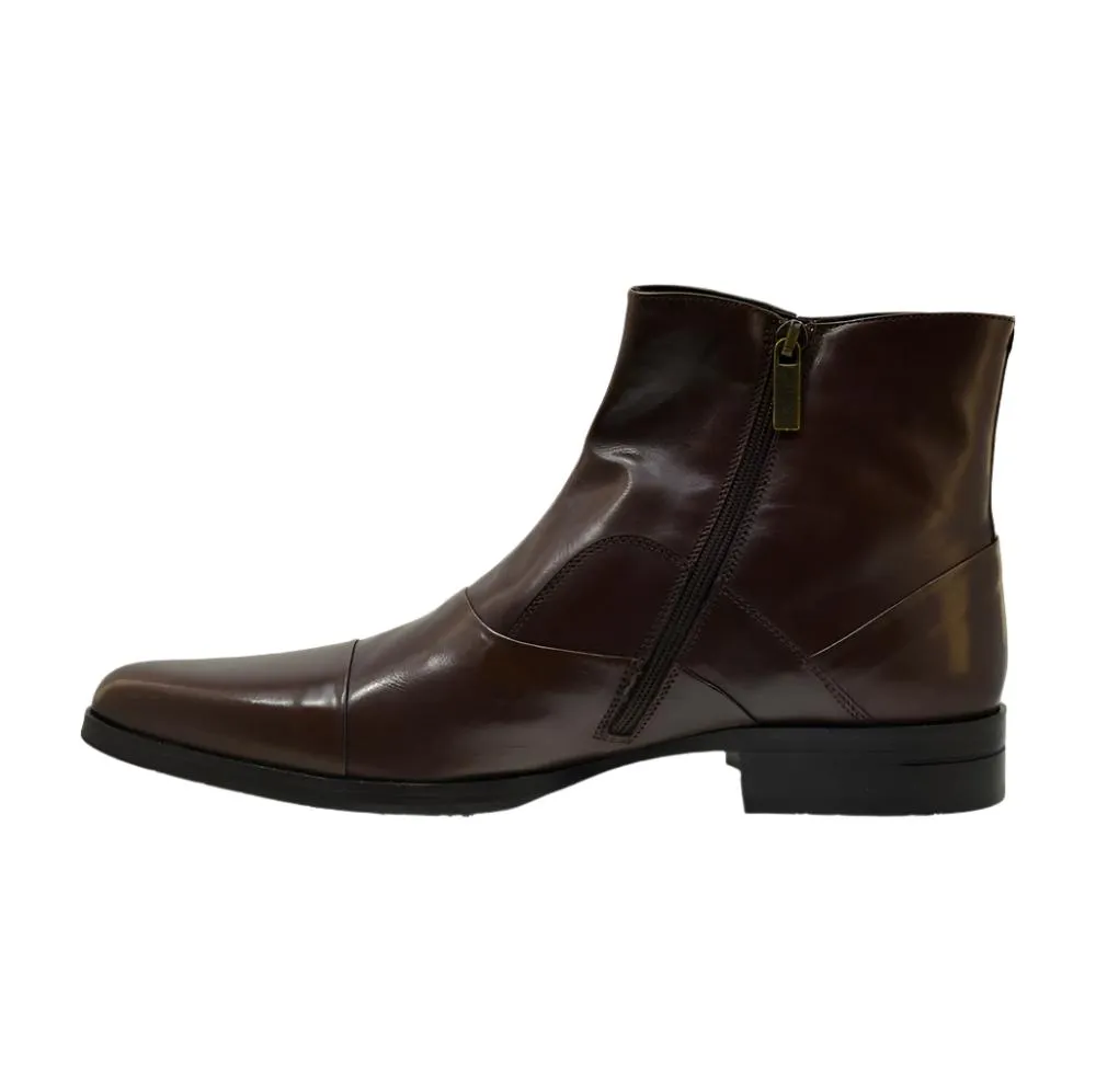 Dino Bigioni Men's Shoes 10154 Brown Leather Ankle Chelsea Boots last pair size 40