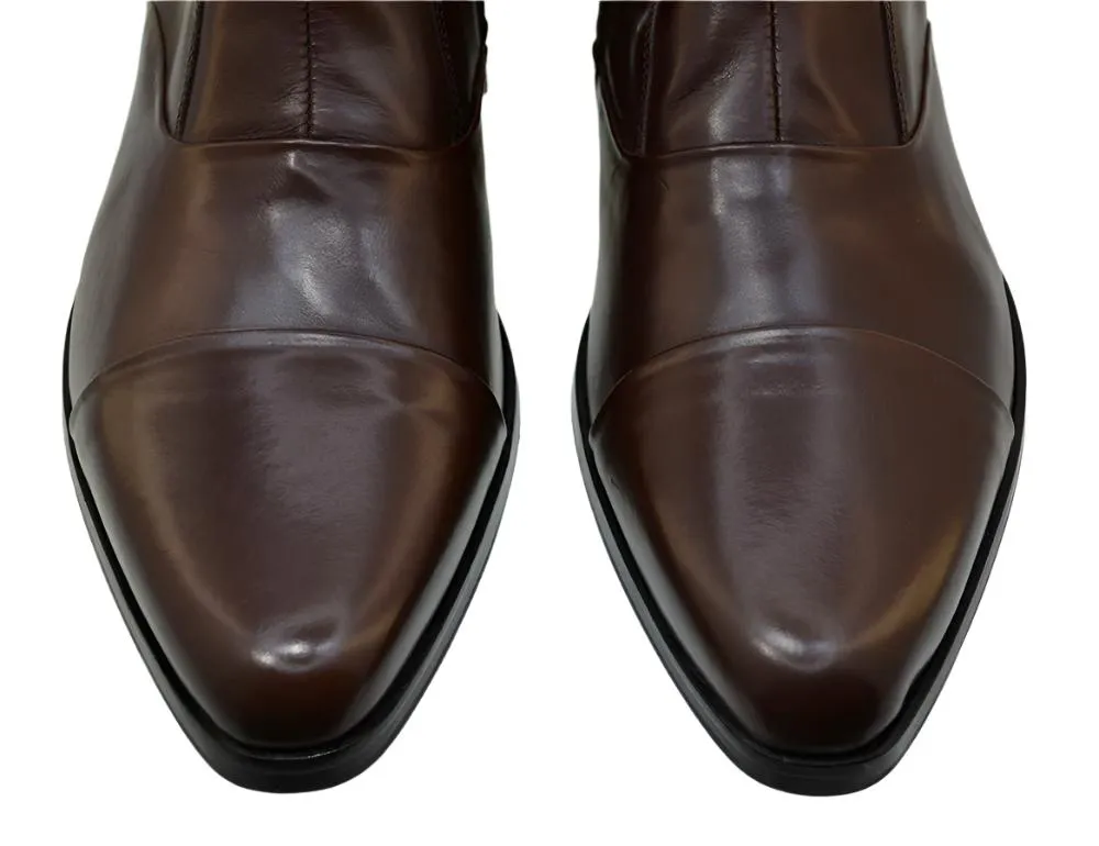 Dino Bigioni Men's Shoes 10154 Brown Leather Ankle Chelsea Boots last pair size 40