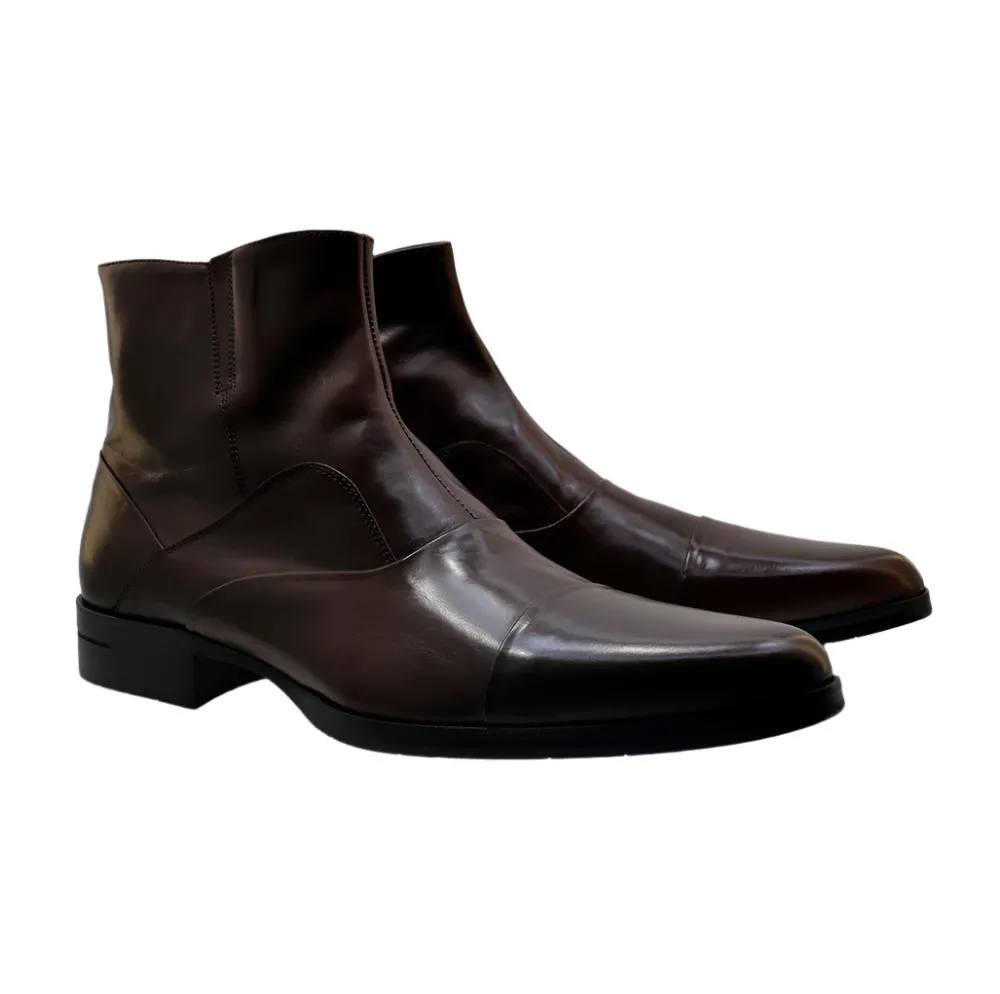 Dino Bigioni Men's Shoes 10154 Brown Leather Ankle Chelsea Boots last pair size 40