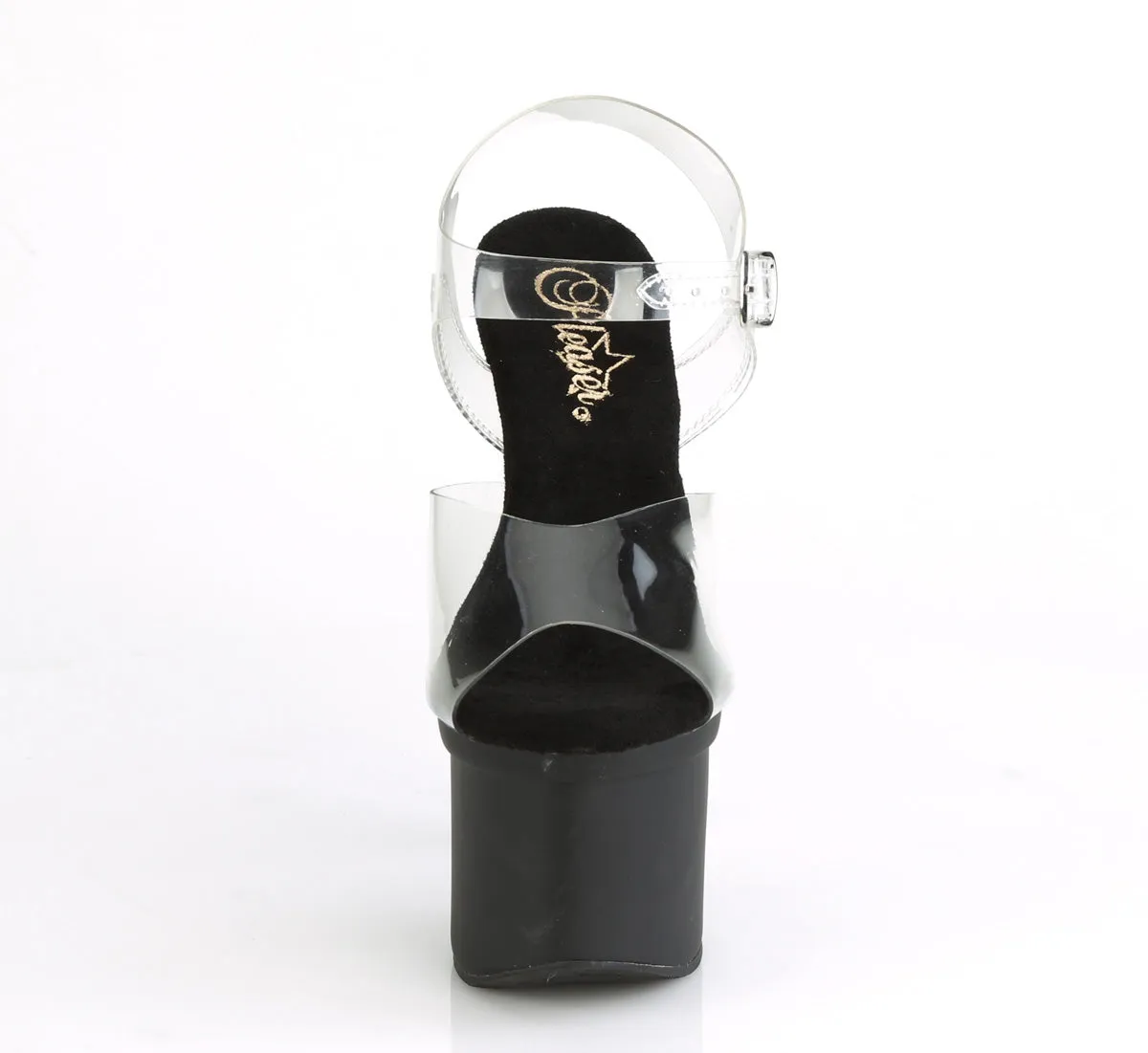 ESTEEM-708 Pleaser Clear/Black Sexy Platform Shoes (Pole Dancing Heels)