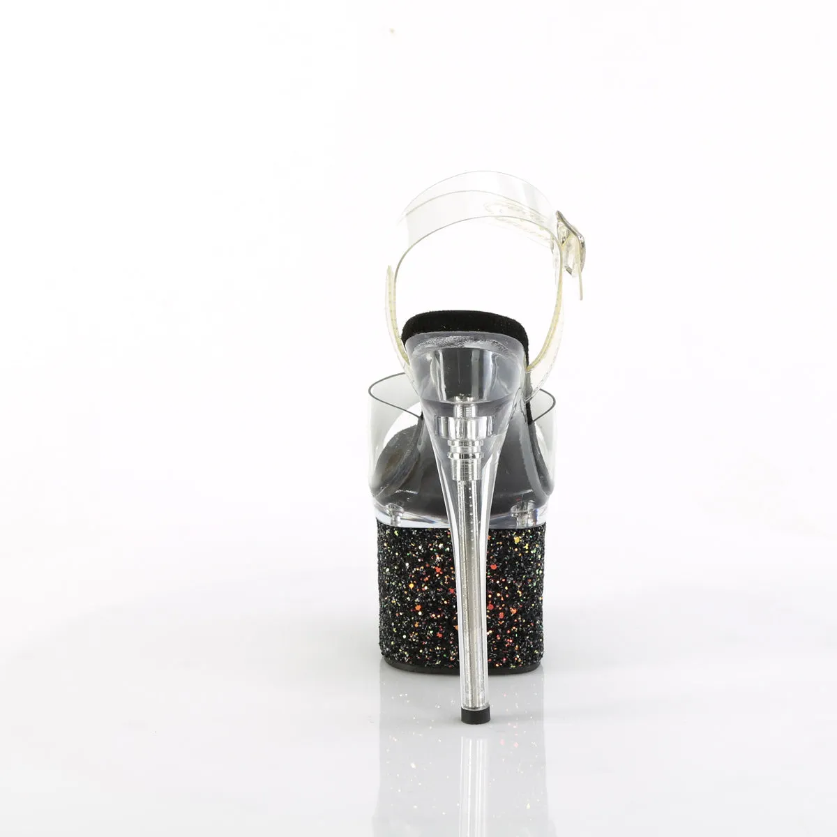 ESTEEM-708LG Pleaser Clear/Black Sexy Platform Shoes (Pole Dancing Heels)