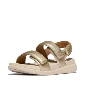 FitFlop F-Mode Go Adjustable Flatform Backstrap Sandals - Platino