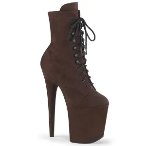 FLAMINGO-1020FS Pleaser Mocha Faux Suede Sexy Platform Shoes (Pole Dancing Heels)