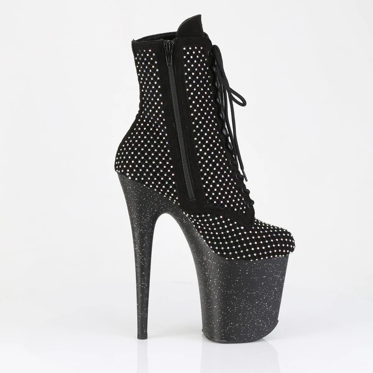FLAMINGO-1020RM Pleaser Black Faux Suede Sexy Platform Shoes (Pole Dancing Heels)