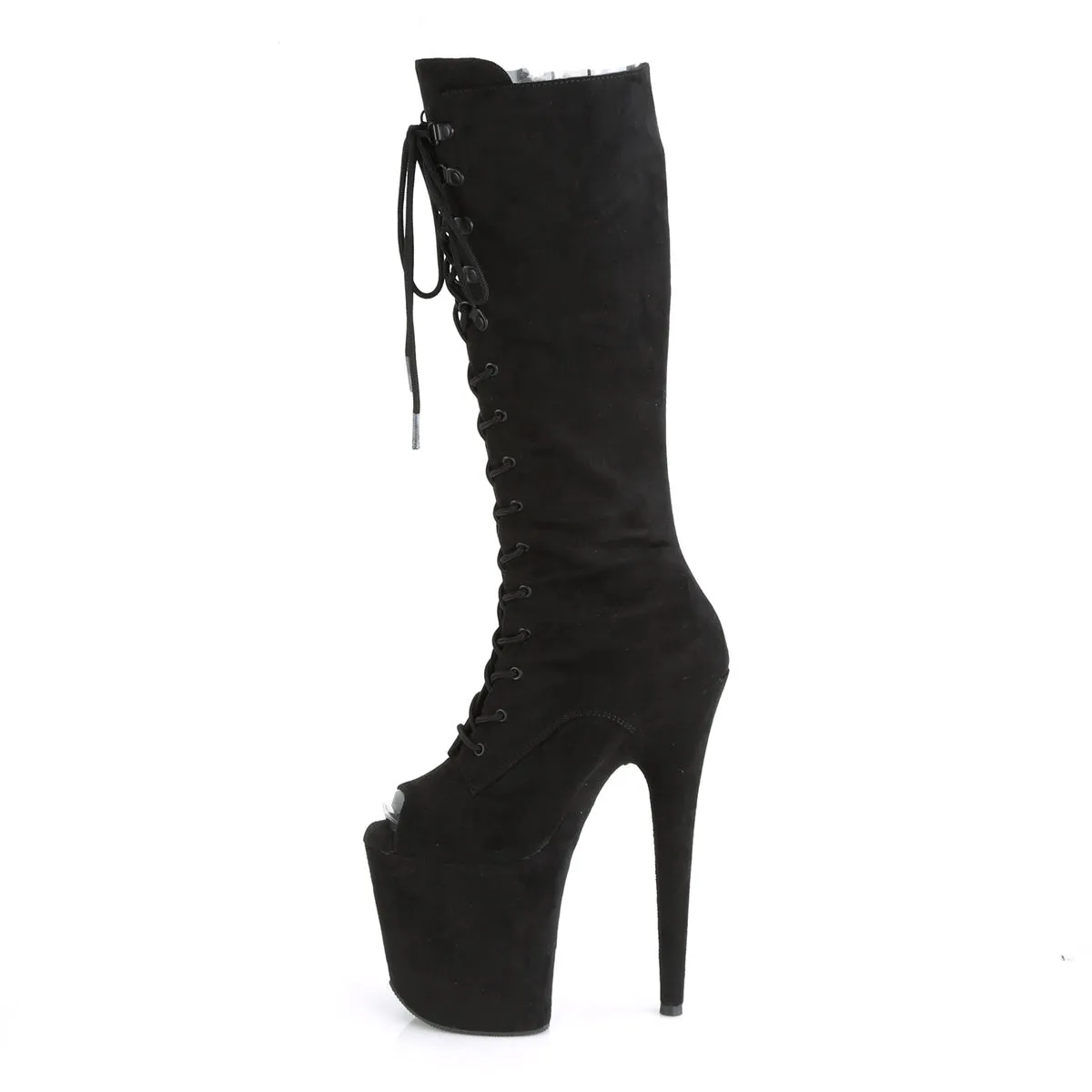FLAMINGO-2051FS Pleaser Black Faux Suede Sexy Platform Shoes (Pole Dancing Heels)