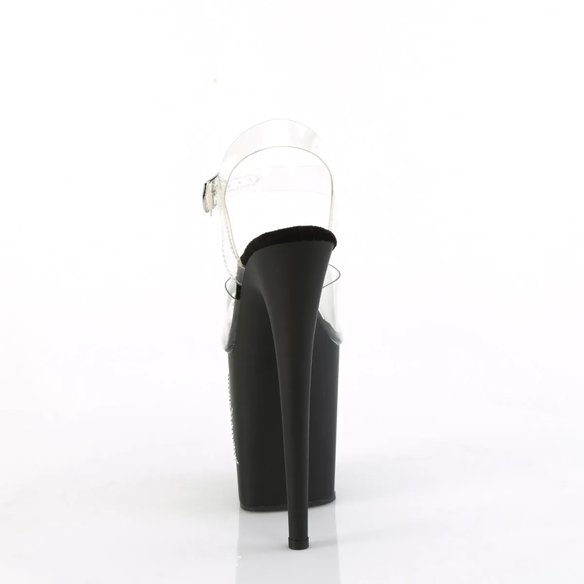 FLAMINGO-808TGRS Pleaser Clear/Black Sexy Platform Shoes (Pole Dancing Heels)