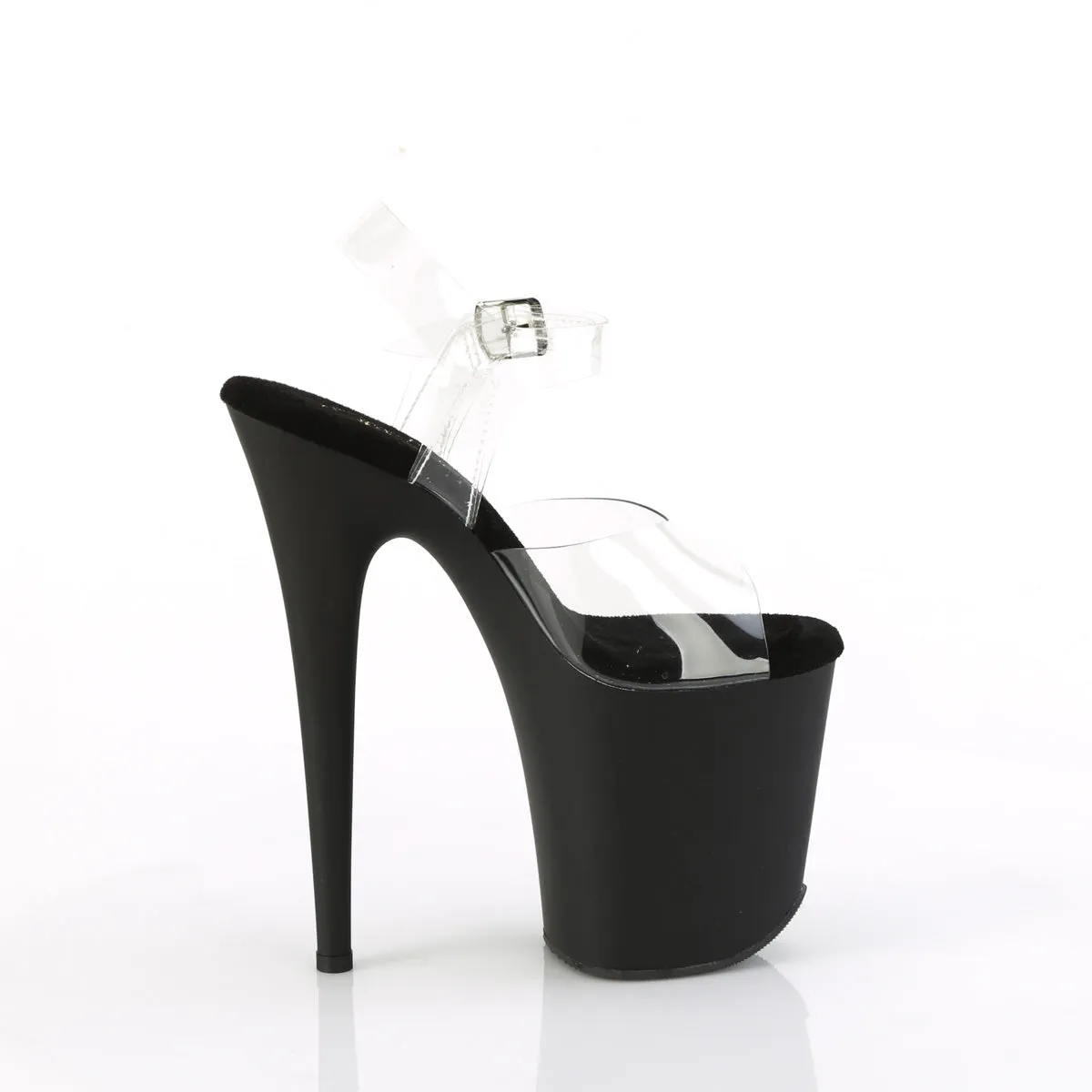 FLAMINGO-808TGRS Pleaser Clear/Black Sexy Platform Shoes (Pole Dancing Heels)