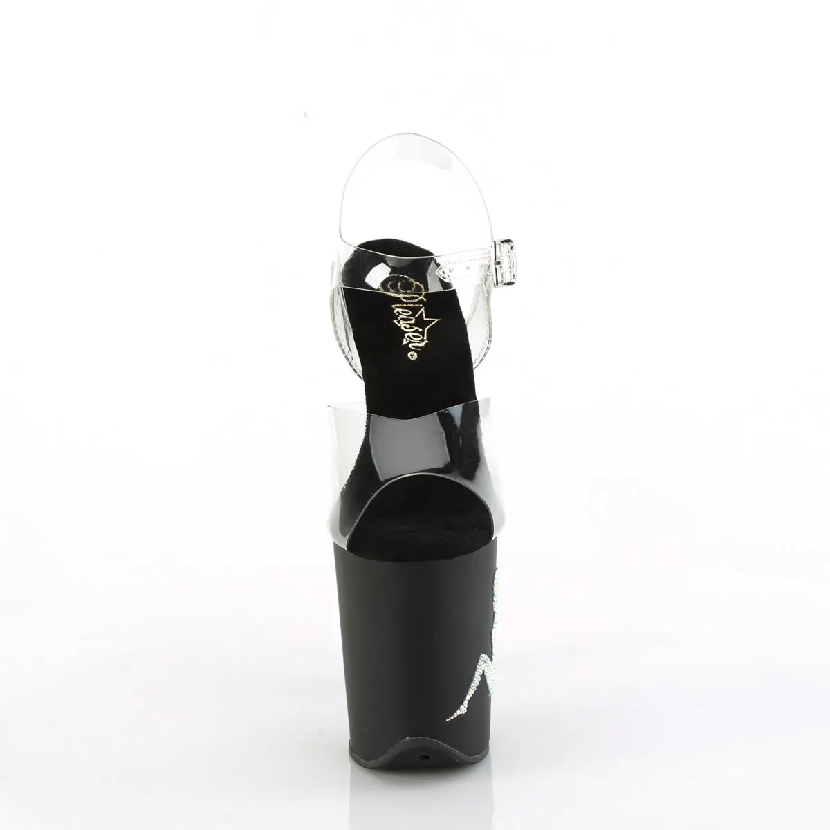 FLAMINGO-808TGRS Pleaser Clear/Black Sexy Platform Shoes (Pole Dancing Heels)